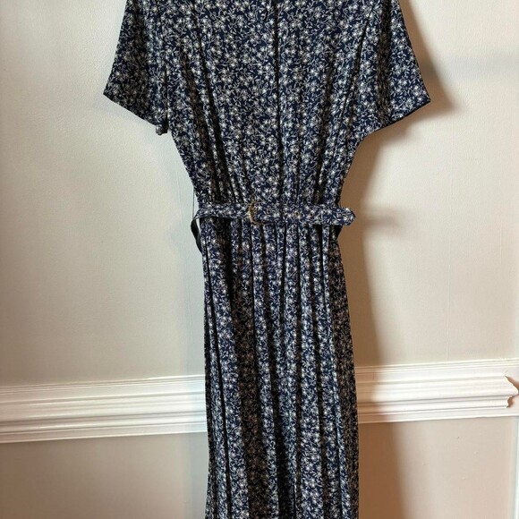 Vintage Cottagecore 80 S Navy Blue F 9 B 3 - Picture 7 of 7